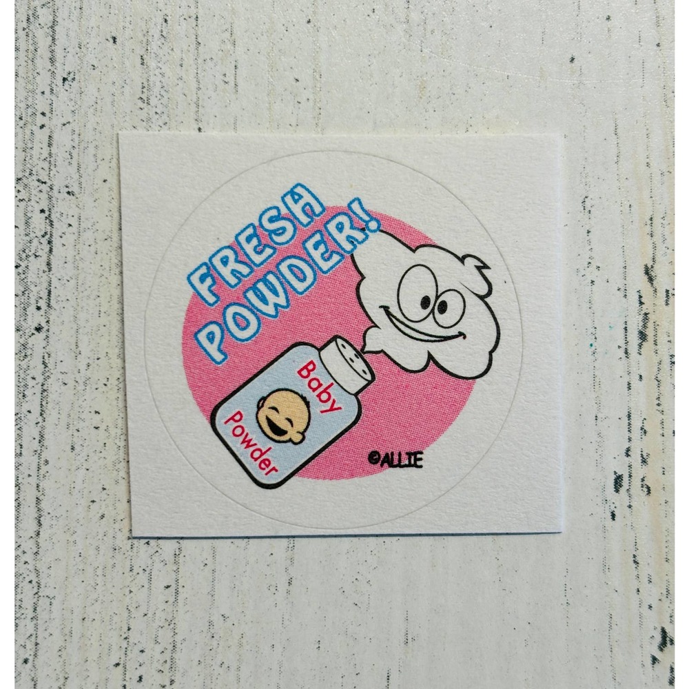 Scratch & sniff happy Allie scented Sticker Matte Single Baby Powder